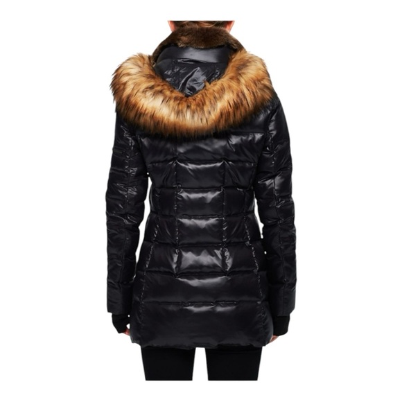 S13 Faux Fur Trim Down Puffer Jacket - Picture 4 of 7